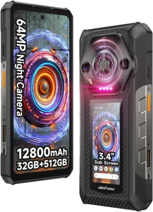 Ulefone Armor 30 Pro 5G Çift Ekranlı Dayanıklı Telefon, 32 GB + 512 GB, 6,95 inç FHD 120 Hz + 3,4 inç Ekran, 12800 mAh 66 W, 50 MP + 50 MP + 64 MP + 32 MP, Sonsuz Halo, 118 dB Hoparlör, Android 14 Dayanıklı Akıllı Telefon, WiFi 6E/NFC