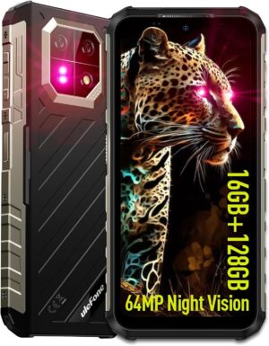 Ulefone Armor 22 Dayanıklı Telefon, IP68/IP69K, 64 MP Geniş Açı ve 64 MP Gece Görüş Kamerası, 6,58 inç FHD+ 120 Hz Ekran, 16 GB + 256 GB MTK Helio G96, 6600 mAh, 33 W Hızlı Şarj, Android 14, IR Blaster - Siyah