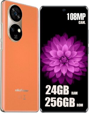 Ulefone Note 17 Pro Kilidi Açık Telefon, AMOLED 120Hz Ekran, 24+256GB, 108MP+5MP+32MP, 5050mAh, Android 13, Ekran İçi Parmak İzi Tarayıcı, NFC, IR Uzaktan Kumanda, 4G LTE Çift Nano Akıllı Telefonlar - Turuncu