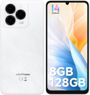 Ulefone Note 20 Pro Kilitsiz Telefonlar, 6,75 İnç 90 Hz, Sekiz Çekirdekli 8 GB + 128 GB / 1 TB Genişletilebilir Android 14, 50 MP Üçlü Kamera, 6000 mAh (18 W), 4G Çift SIM Akıllı Telefon, Parmak İzi/Yüz Tanıma, Widevine L1, Siyah