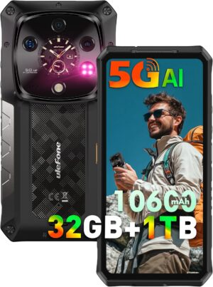 Ulefone Armor 28 Ultra 5G AI Dayanıklı Telefon, 32 GB + 1 TB/2 TB Genişletilebilir, MTK Dimensity 9300+ 12 Çekirdek, 6,67 inç AMLOD Çift Ekran, 64 MP + 50 MP + 50 MP Gerçek Kamera, 120 W, IP68/IP69K, 8K Video, Widevine L1, Android 15