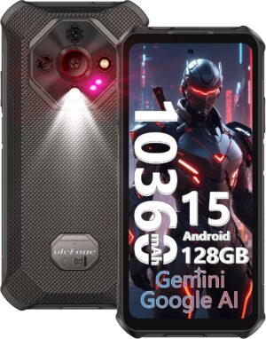 Ulefone Armor X16 Dayanıklı Telefon, 10360mAh(33W) 12+128GB/2TB AI Dayanıklı Akıllı Telefon, 48MP+20MP Gece Görüşü, Android 15, 6,56” 90HZ, Widevine L1/Çift SIM/NFC/GPS/OTG (Çorak Toprak Gölgesi)