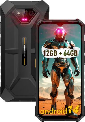 Ulefone Armor X13 Dayanıklı Akıllı Telefon, 50 MP + 24 MP Gece Görüş Kamerası, Sekiz Çekirdekli 12 GB RAM 64 GB ROM, 6,52 inç Ekran, 6320 mAh Pil, Android 14 İşletim Sistemi, Global Dual 4G, NFC/OTG/GPS/IP68/IP69K, Turuncu