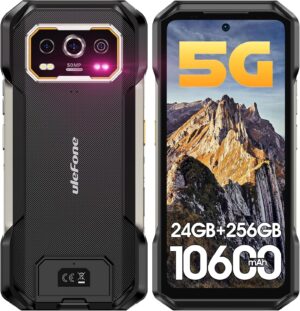 Ulefone Dayanıklı Akıllı Telefon, Armor 27 10600mAh/33W Kilitsiz Cep Telefonu (12 GB+256 GB), MTK Helio G99 Android 14, 50 MP+64 MP Gece Görüşü, 6,78 inç FHD+ 120 Hz, IP68/69K Su Geçirmez Çift SIM Akıllı Telefon NFC Özellikli